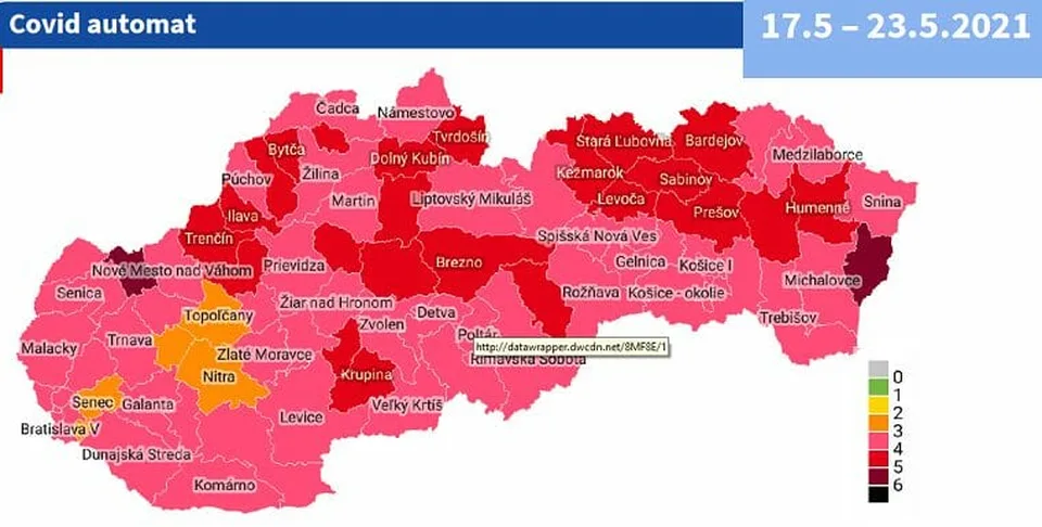 Read more about the article Situácia sa stále zlepšuje: Na Slovensku už máme štyri oranžové okresy