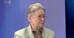 Brigita Schmögnerová v štúdiu súkromnej spravodajskej televízie.