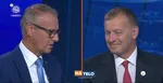 Zľava Richard Raši a Boris Kollár v štúdiu TV Markíza počas relácie Na telo.