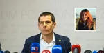 Na kombosnímke Štefan Hamran počas tlačovky, na ktorej informoval o vražde v Michalovciach. Vpravo hore zavraždená Erika.