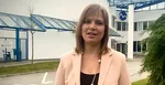 Veronika Remišová sa natáča pred TV Markíza v Záhorskej Bystrici.