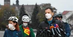 Eduard Heger (OĽaNO) počas brífingu v Košiciach 3. novembra 2021.