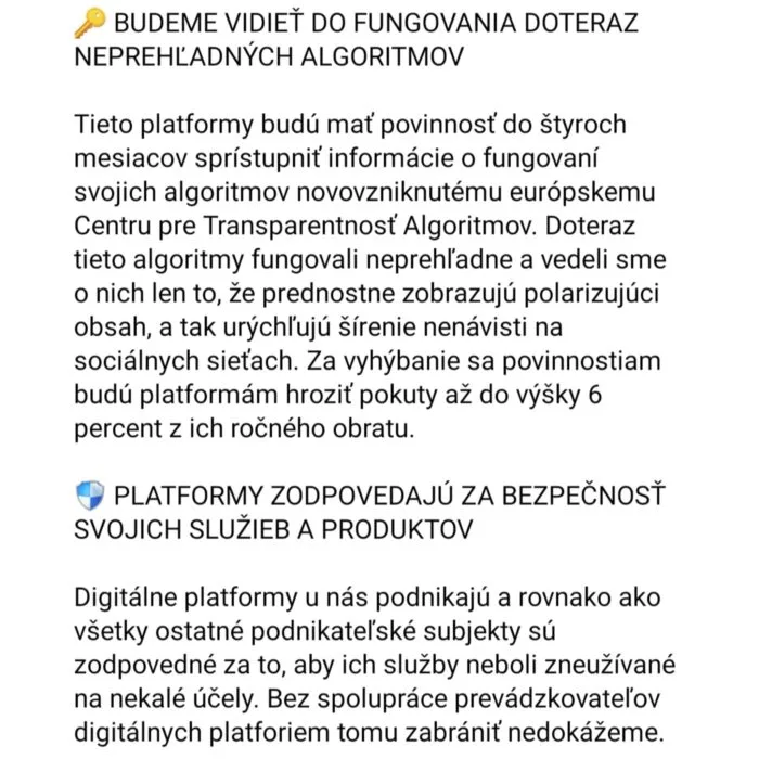 Demokrati chcú regulovať sociálne siete. Oficiálna fanúšikovská stránka Úradu vlády Slovenskej republiky sa na sociálnej sieti Facebook vytešuje, že už čoskoro bude možné lepšie regulovať sociálne siete. Foto: fb/uradvladysr