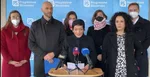 Irena Bihariová (uprostred) počas tlačovky PS.