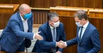 Zľava Jaroslav Naď, Roman Mikulec a Igor Matovič.