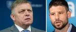 Premiér Robert Fico (Smer-SD) a líder opozičného hnutia Progresívne Slovensko (PS) Michal Šimečka