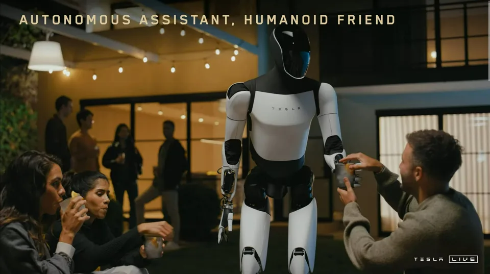 Read more about the article Musk v Hollywoode predstavil robotický taxík, účastníkov akcie obsluhovali humanoidní roboti