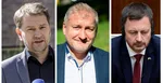 Na kombosnímke zľava Igor Matovič, Marek Kaňka a Eduard Heger.