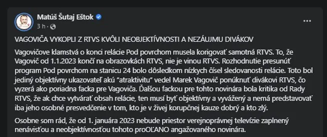Koniec Vagoviča v RTVS! 