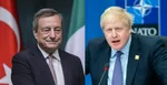 Na kombosnímke zľava Mario Draghi a Boris Johnson.