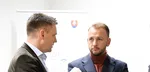 zľava podpredseda vlády a ministra životného prostredia SR Tomáš Taraba, minister vnútra SR Matúš Šutaj Eštok