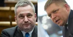 Na kombosnímke zľava Ondrej Dostál a Robert Fico.