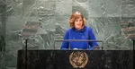 Veronika Remišová počas prejavu na summite Novej urbánnej agendy.