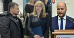 Na kombosnímke zľava Eduard Heger, Zuzana Čaputová a Jaroslav Naď.