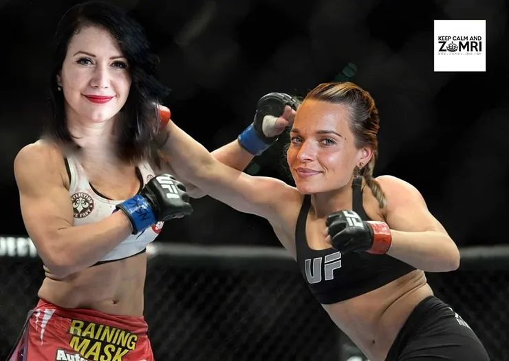 Zľava Jana Bittó Cigániková a Romana Tabák akože v boxerskom ringu.