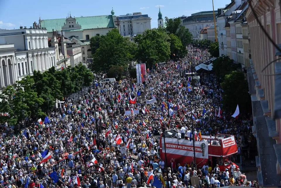 Read more about the article Masívny dav v uliciach v Poľsku: Státisíce ľudí protestujú proti vláde!