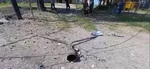 Snímka z videa po údajnom bombovom útoku v ukrajinskom Melitpole.