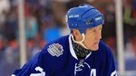 Borje Salming v drese tímu Toronto Maple Leaf na snímke z roku 2017.