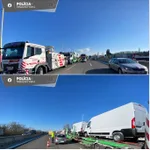 Na diaľnici D1 pri Zelenči v smere do Bratislavy sa vo štvrtok predpoludním zrazili tri kamióny