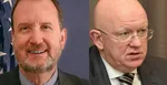 Na kombosnímke zľava Richard Mills a Vasilij Nebenzia.