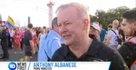 Austrálsky premiér Anthony Albanese. na pochode za práva LGBTQ komunity v Sydney.