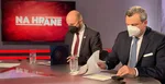 Zľava Jaroslav Naď a Andrej Danko počas diskusie v relácii Na hrane.