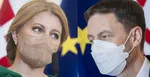 Na kombosnímke prezidentka Zuzana Čaputová a premiér Eduard Heger.