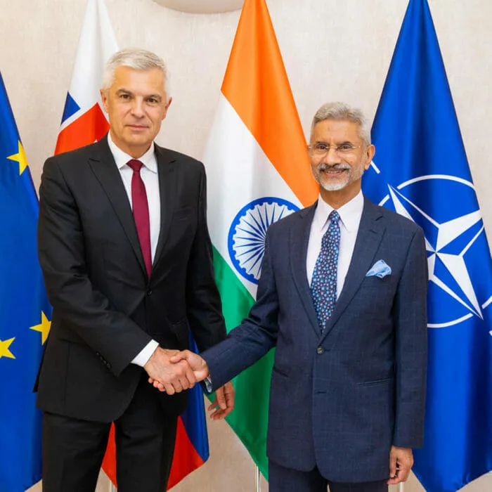 Zľava Ivan Korčok a Subrahmanyam Jaishankar počas stretnutia v Bratislave. 