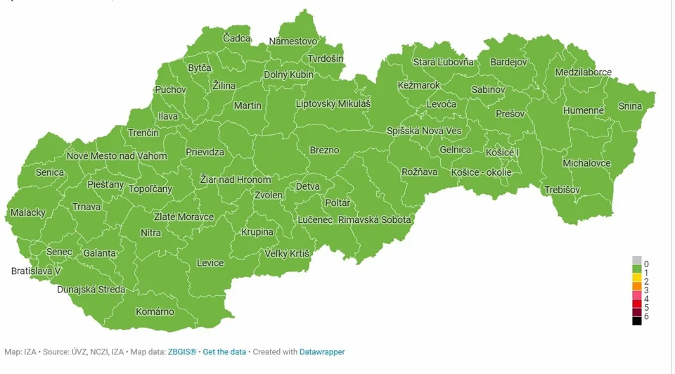 Read more about the article Situácia sa na Slovensku nemení: Všetky okresy zostávajú naďalej zelené