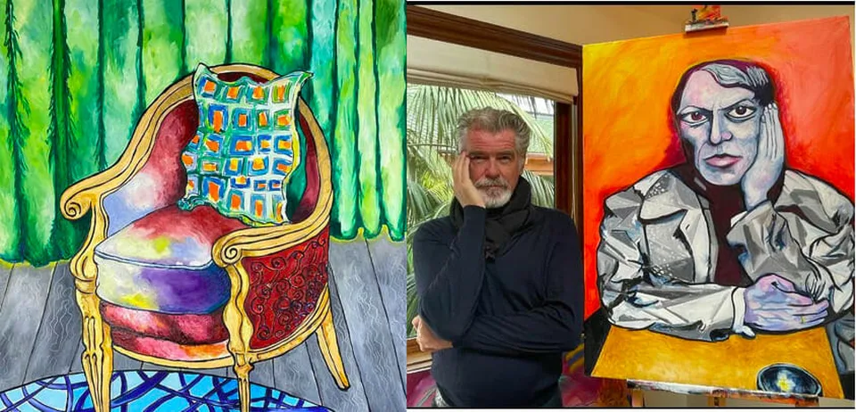 Read more about the article Pierce Brosnan bude mať výstavu obrazov. Doteraz ich verejnosti neukazoval