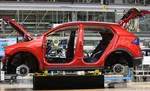 Na snímke montáž nových automobilov