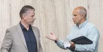 Zľava minister vnútra SR Roman Mikulec (OĽaNO) a Milan Lučanský počas zasadnutia Ústredného krízového štábu v súvislosti s vývojom situácie ohľadom nového koronavírusu 14. júla 2020 v Bratislave.