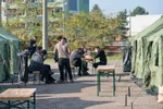 Na snímke stanové mestečko 2. novembra 2022 v Kútoch.