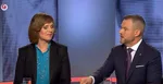 Peter Pellegrini a Veronika Remišová v relácii TV Joj Na Hrane.