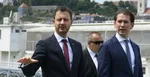 Predseda vlády SR Eduard Heger a vpravo rakúsky kancelár Sebastian Kurz.