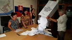Moča, spočítavanie hlasov v eurovoľbách, zdroj: TASR